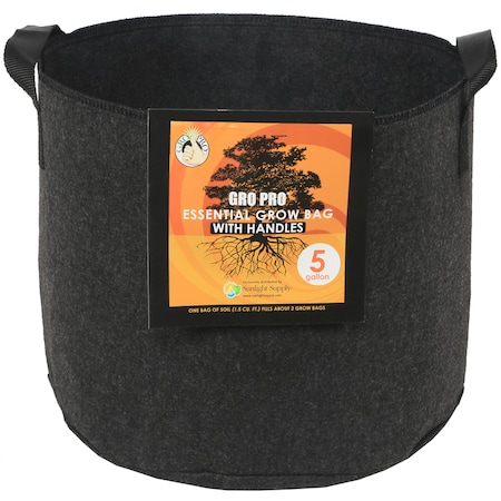 Gro Pro Gro Pro Round 10.2 in. H X 14 in. D Fabric Grow Bag Planter Black HGC725322